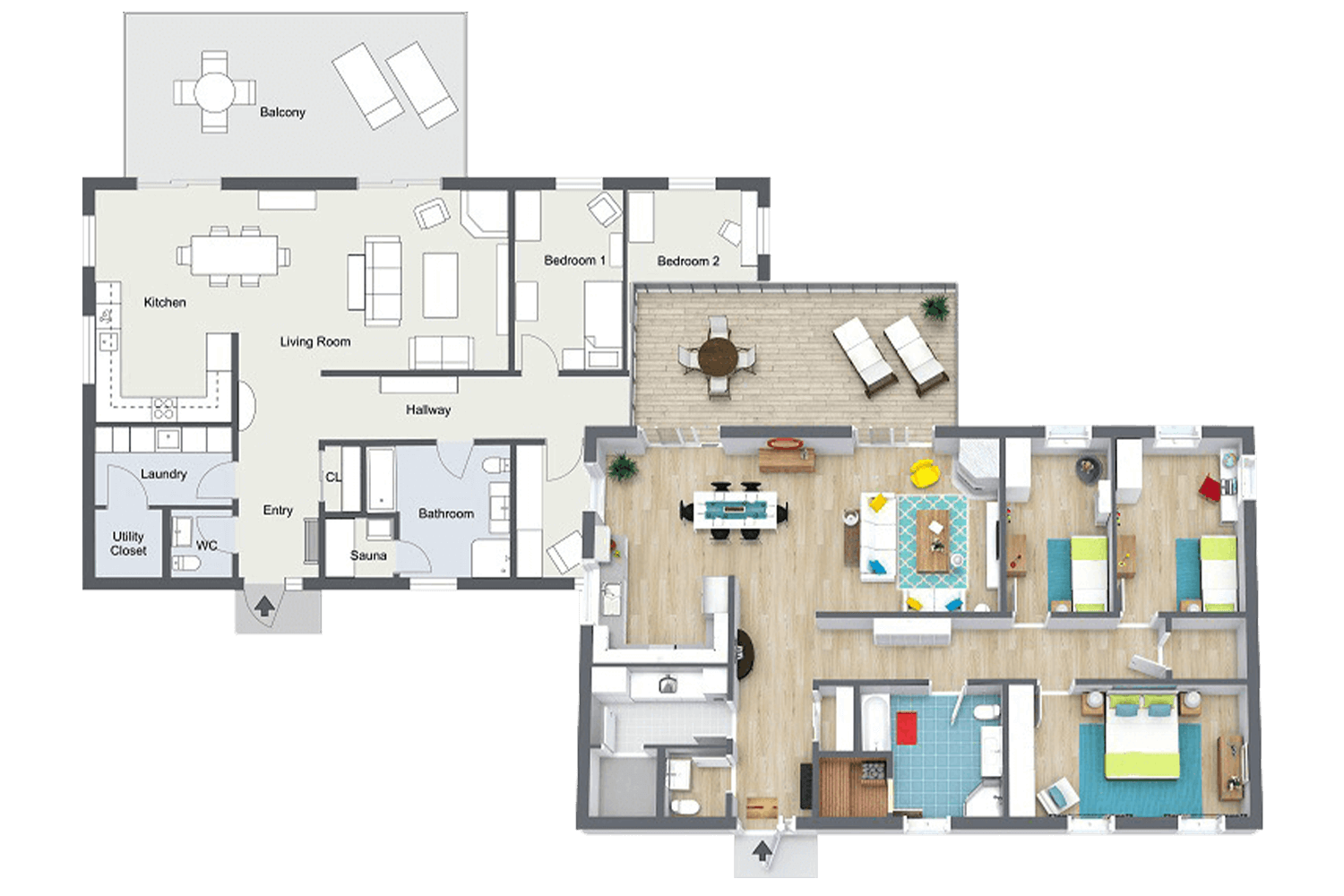 2D and 3D Floor Plans - Real Estate Photography